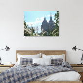 Salt Lake Temple (geschilderd) Canvas Afdruk (Insitu (Slaapkamer))