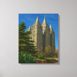 Salt Lake Temple Painting #1™ LDS Canvas Muurkunst Afdruk