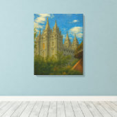 Salt Lake Temple Painting #2™ LDS Canvas Muurkunst (Insitu (Houten vloer))