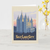 Salt Lake Temple | Salt Lake City, Utah Kaart (Gele Bloem)