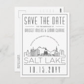 Salt Lake Wedding | De gestileerde Veldlijn sparen Briefkaart (Voorkant / Achterkant)