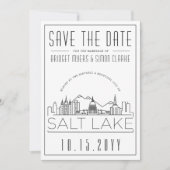 Salt Lake Wedding | De gestileerde Veldlijn sparen Kaart (Voorkant)