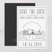 Salt Lake Wedding | De gestileerde Veldlijn sparen Kaart (Voorkant / Achterkant)