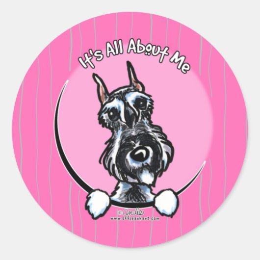 Salt Pepper Schnauzer IAAM Ronde Sticker (Voorkant)