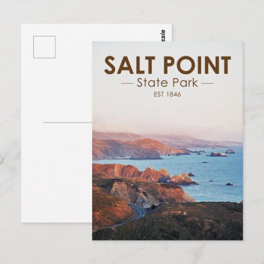 Salt Point State Park California Waterverf Briefkaart (Voorkant / Achterkant)
