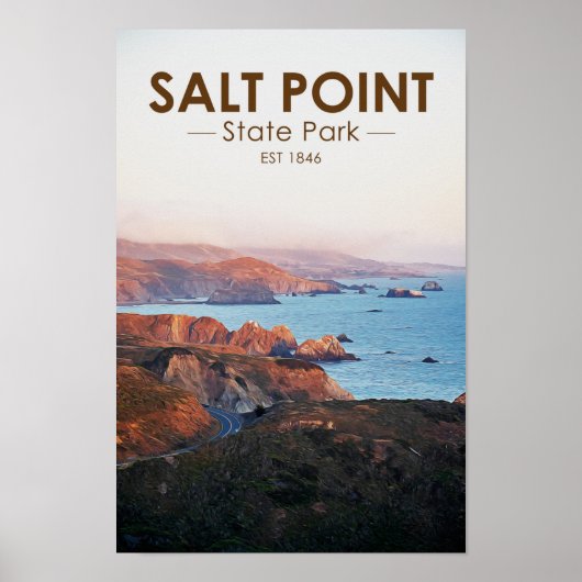 Salt Point State Park California Waterverf Poster (Voorkant)