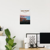 Salt Point State Park Californië Aquarel Poster (Thuiskantoor)