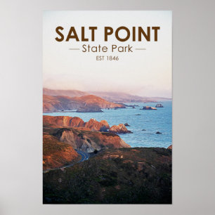 Salt Point State Park Californië Aquarel Poster