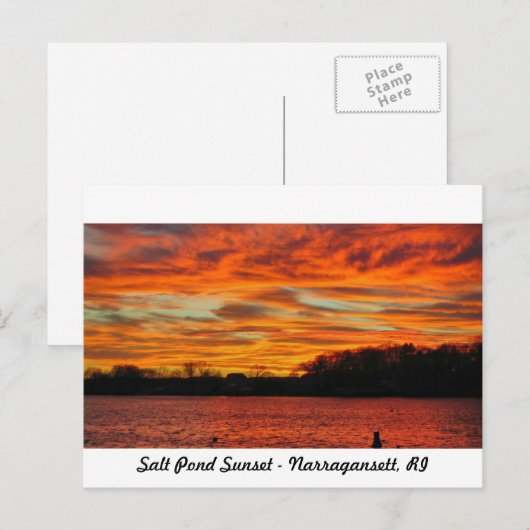 Salt Pond Narragansett Rhode Island Briefkaart (Voorkant / Achterkant)