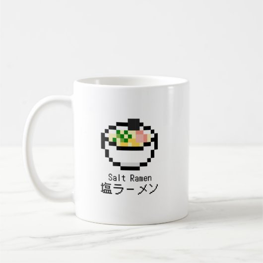 Salt Ramen Retro Pixel Art Koffiemok (Links)