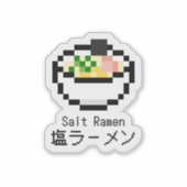 Salt Ramen Retro Pixel Art Sticker (Voorkant)