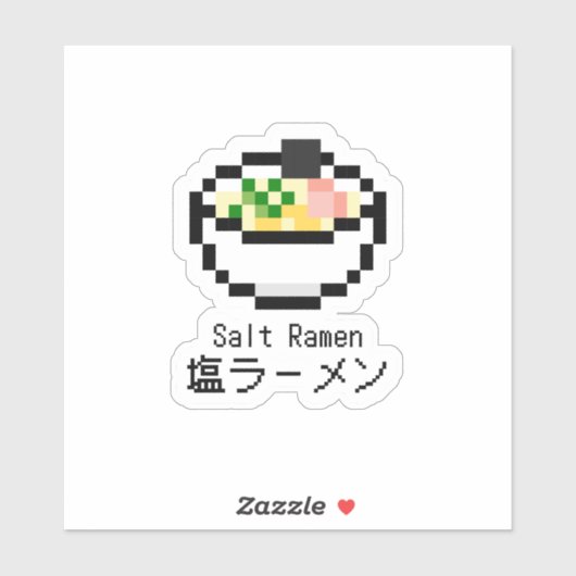 Salt Ramen Retro Pixel Art Sticker (Vel)
