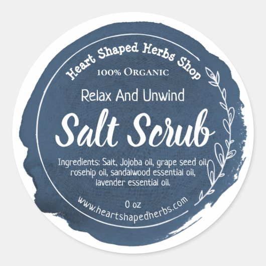 Salt Scrub Label Handmade Business (Voorkant)