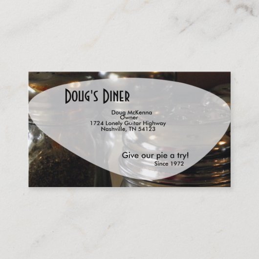 Salt Shaker Fun Diner Restaurant Visitekaartje (Voorkant)