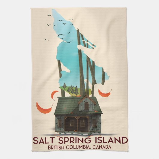 Salt Spring Island British Columbia Canada Theedoek (Verticaal)