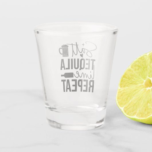 Salt • Tequila • Lime • Repeat Shot Glas (Achterkant)