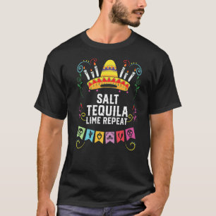 Salt Tequila Limoen Herhaalt Alcoholic Tequila Dri T-shirt