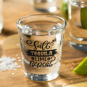 Salt Tequila Limoen Herhalen Shot Glas