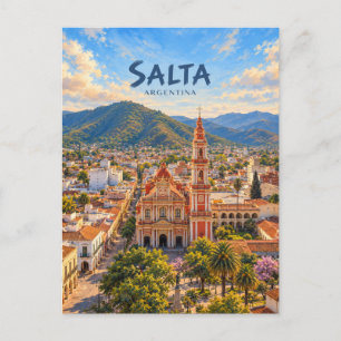 Salta Schilderachtige Reis Kunst Briefkaart