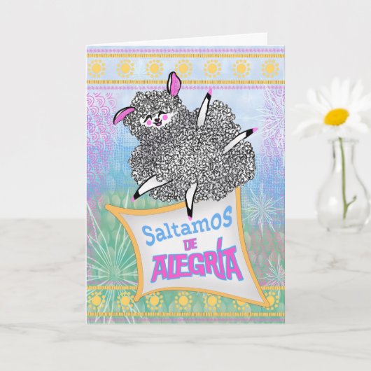 Saltamos  Alegría Felicitación Infantil Divertida Kaart (Kleine Plant)