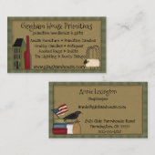 Saltbox en Gingham Primitive Grungy Visitekaartje (Voorkant / Achterkant)