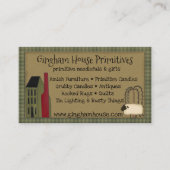 Saltbox en Gingham Primitive Grungy Visitekaartje (Voorkant)