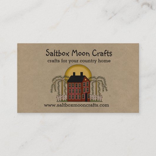 Saltbox en Moon Rustic Country Visitekaartje (Voorkant)