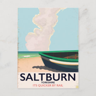 Saltburn - vintage reisposter uit Yorkshire. Briefkaart