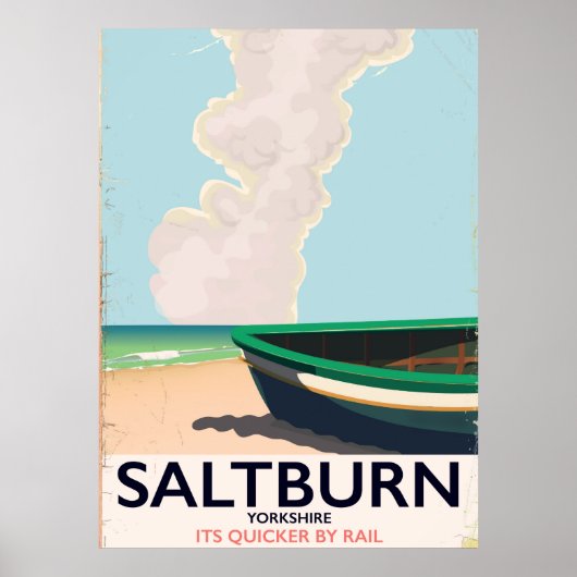 Saltburn - vintage reisposter uit Yorkshire. Poster (Voorkant)