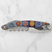 Saltillo Tegel Afbeelding Knife met zwarte kerst Kurkentrekker (Achterkant)