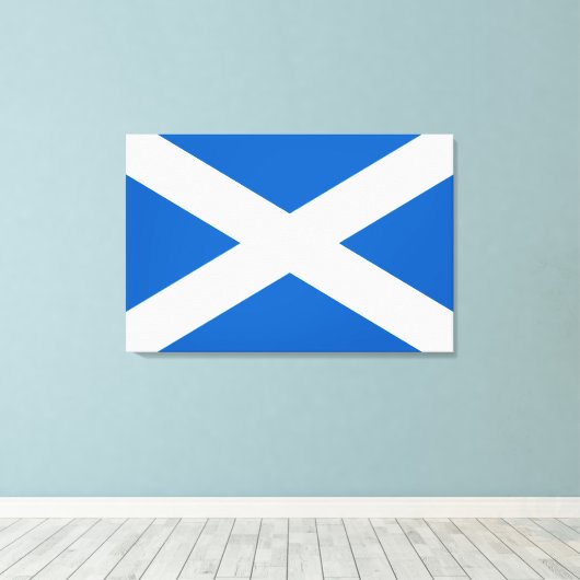 Saltire ~ Flag bij Schotland Canvas Afdruk (Insitu (Houten vloer))