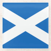 Saltire ~ Flag bij Schotland Glazen Onderzetter (Voorkant)