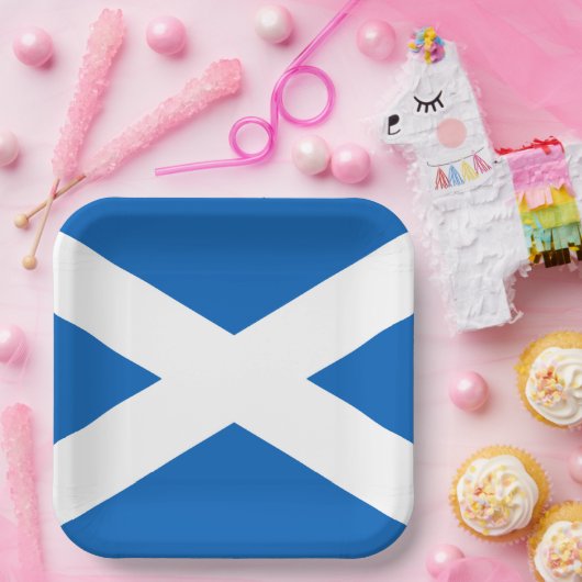 Saltire ~ Flag bij Schotland Papieren Bordje (Feest)