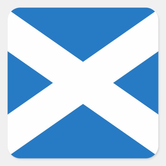 Saltire, Schotse vlag (officiële kleur) Vierkante Sticker (Voorkant)