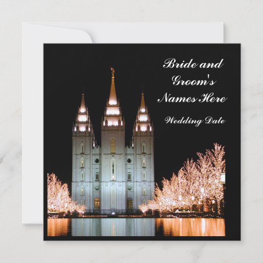 SaltLakeTemple-InvitationToWeddingReception Kaart (Voorkant)