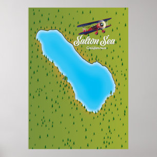 Salton Sea Californië VS kaart Poster