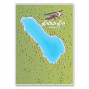 Salton Sea Californië VS kaart Sticker