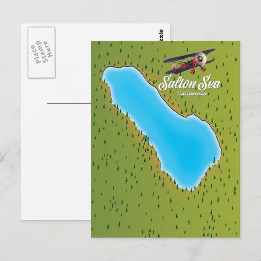 Salton Zee California, Verenigde Staten-kaart Briefkaart (Voorkant / Achterkant)