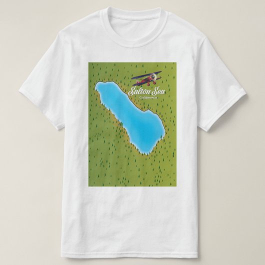 Salton Zee California, Verenigde Staten-kaart T-shirt (Design voorkant)