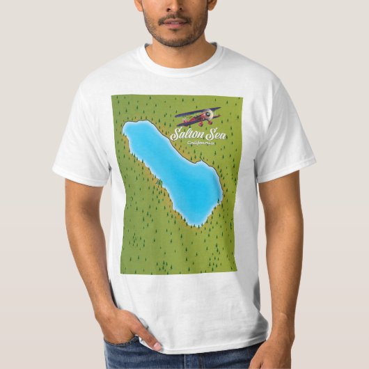 Salton Zee California, Verenigde Staten-kaart T-shirt (Voorkant)