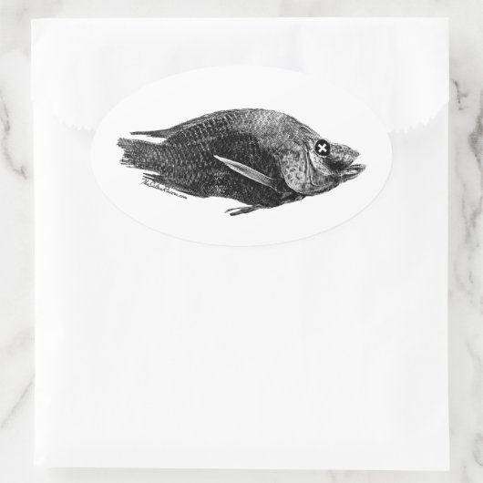 Salton Zee Dead Tilapia Ovale Sticker (Tas)
