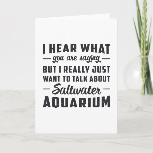 Saltwater Aquarium Aquatic Fish Funny Aquarist Kaart (Voorkant)