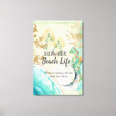 Saltwater Beach Life Seahorse Canvas Afdruk (Voorkant)