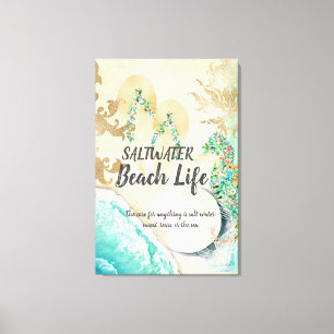 Saltwater Beach Life Seahorse Canvas Afdruk