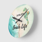 Saltwater Beach Life Seahorse Ronde Klok (Hoek)