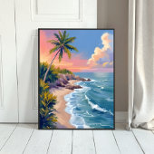 Saltwater Daydream | Ocean Coast Watercolor Sea Poster