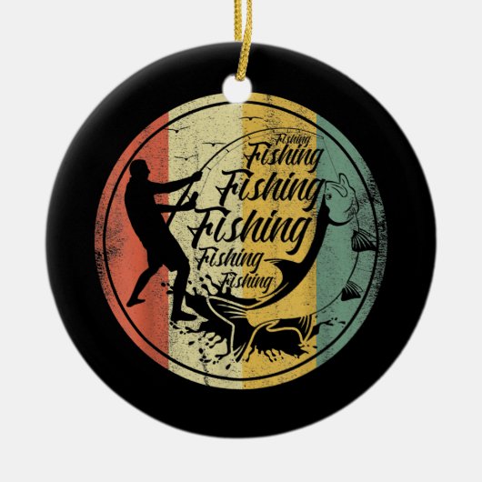 Saltwater Deep Zee Vist Angler Fisherman Sport Keramisch Ornament (Voorkant)