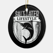 Saltwater Deep Zee Vist Angler Fisherman Sport Keramisch Ornament (Links)