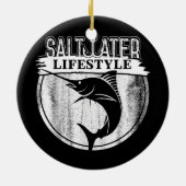 Saltwater Deep Zee Vist Angler Fisherman Sport Keramisch Ornament (Achterkant)