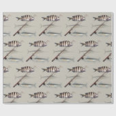 Saltwater Fish Offshore Vissen Rod Masculine Cadeaupapier (Vlak)